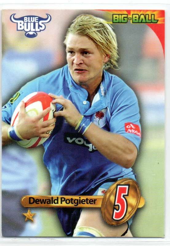 Big Ball Rugby Trading Cards 2010 Currie Cup Blue Bulls - Dewald Potgieter