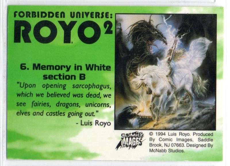 Comic Images 1994 Forbidden Universe: Royo 2 - 6 Memory in White section B