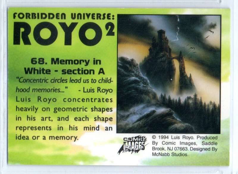 Comic Images 1994 Forbidden Universe: Royo 2 - 68 Memory in White - section A