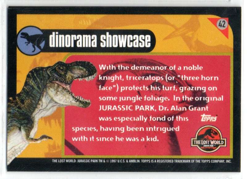 Topps 1997 The Lost World Jurassic Park - 42 Dinorama Showcase
