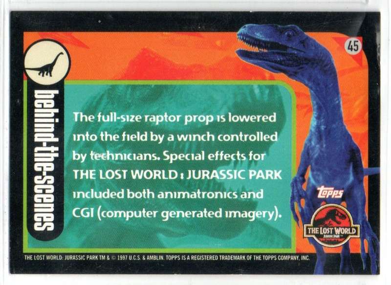 Topps 1997 The Lost World Jurassic Park - 45 Behind-the-scenes