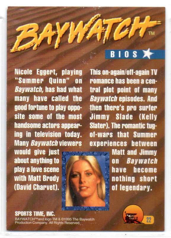 Sports Time Inc 1995 Baywatch - 22 Bios