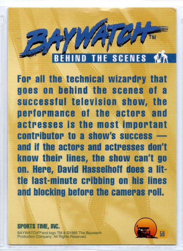 Sports Time Inc 1995 Baywatch - 58 Behind the Scenes