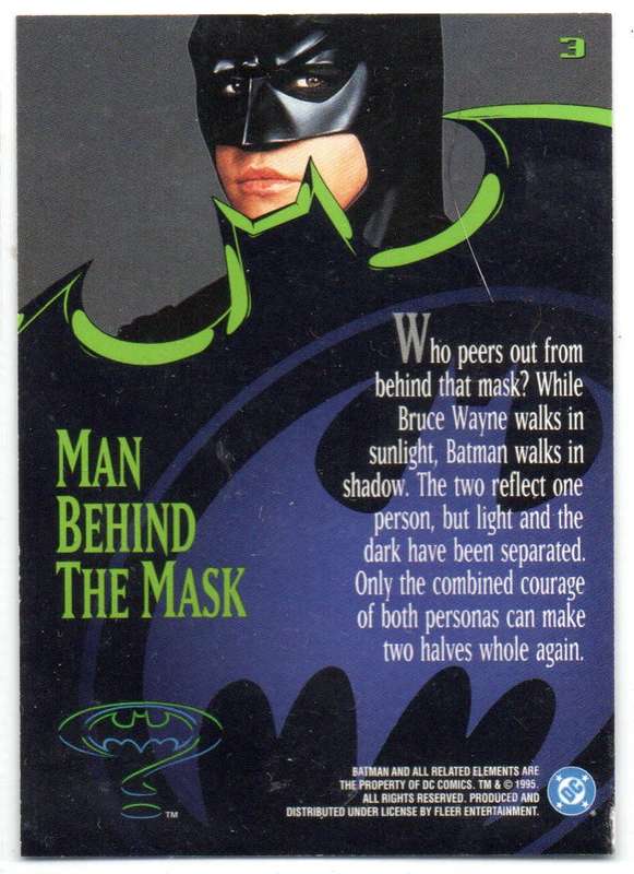 Fleer Ultra 95 DC Comics Batman Forever  - 3 Man Behind The Mask