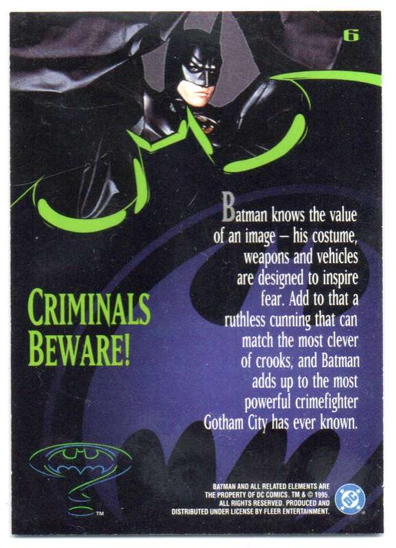 Fleer Ultra 95 DC Comics Batman Forever  - 6 Criminals Beware!