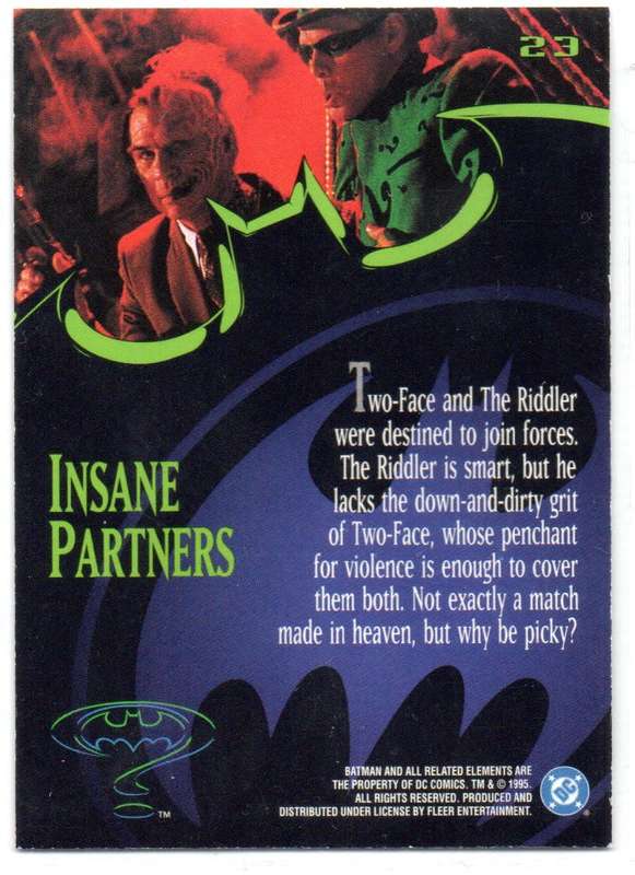 Fleer Ultra 95 DC Comics Batman Forever  - 23 Insane Partners