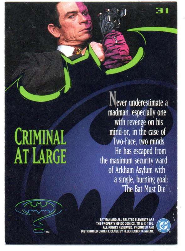 Fleer Ultra 95 DC Comics Batman Forever  - 31 Criminal at Large