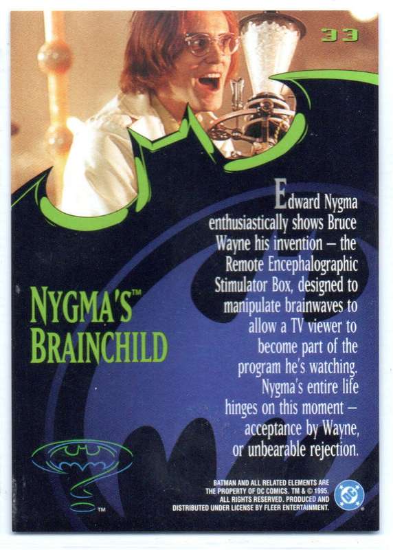 Fleer Ultra 95 DC Comics Batman Forever  - 33 Nygma`s Brainchild