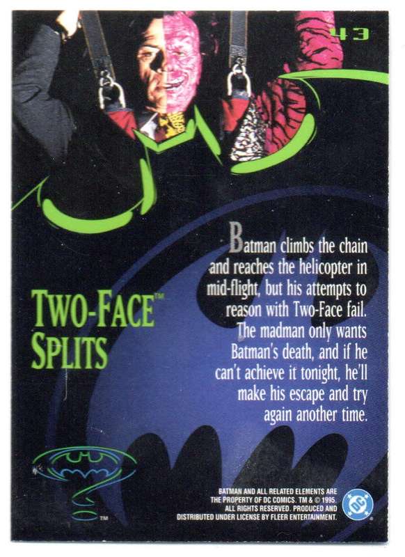 Fleer Ultra 95 DC Comics Batman Forever  - 43 Two-Face Splits