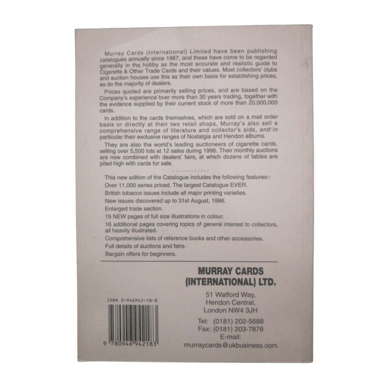 1997 Cigarette Card Values by Murray Cards Softcover