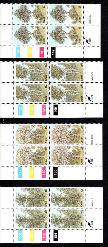 Ciskei  1983/02/02 Indigenous Trees (1st Issue) Control Block Set