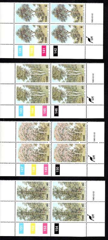 Ciskei  1983/02/02 Indigenous Trees (1st Issue) Control Block Set
