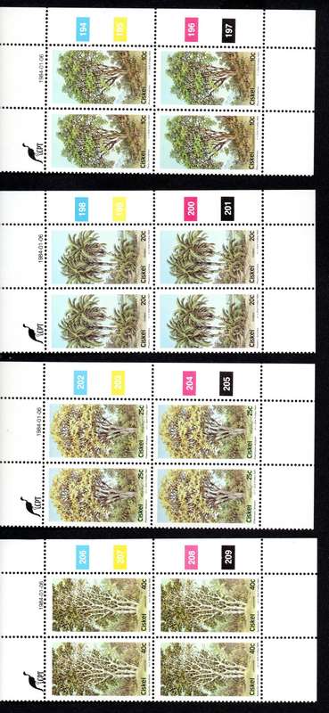 Ciskei 1984/01/06 Indigenous Trees (2nd Series) Control Block Set