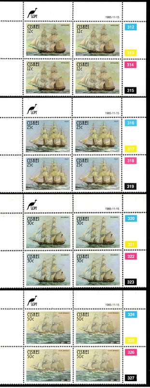 Ciskei 1985/11/15 Sail Troopships Control Block Set