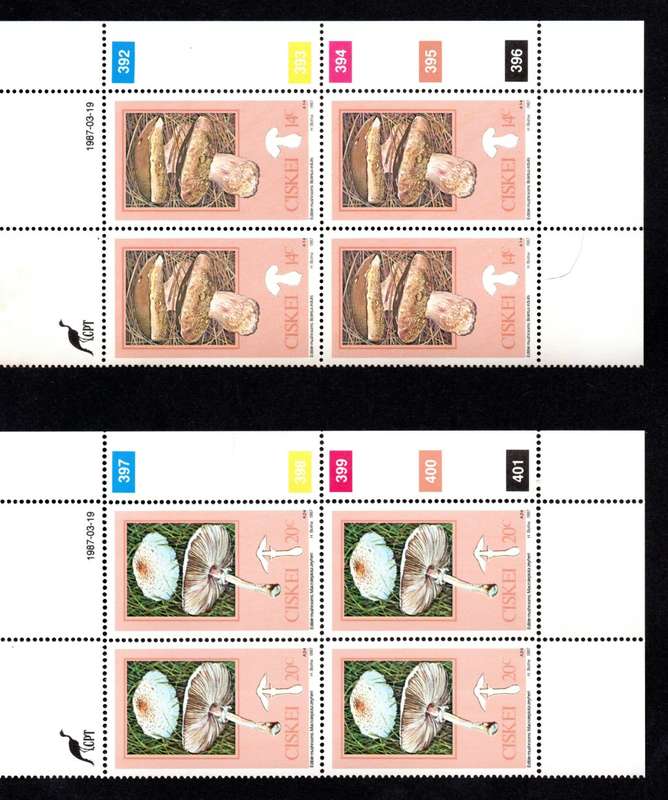 Ciskei 1987/03/19 Edible Mushrooms Control Block Set