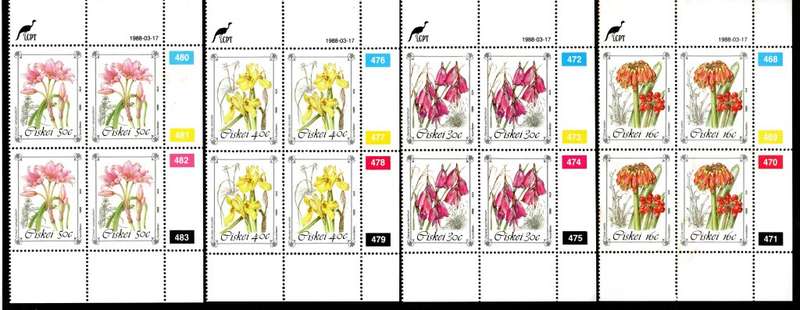 Ciskei 1988/03/17 Protected Flowers Control Block Set
