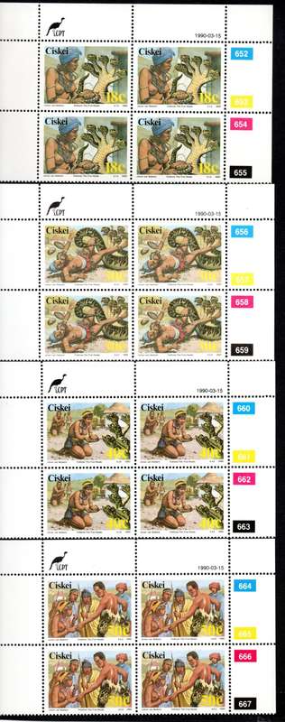 Ciskei 1990/03/15 Folklore Makanda Mahlanu (4th series) Control Block Set