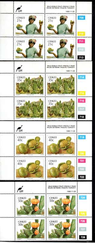 Ciskei 1990/11/29 Wild Edible Fruit Prickly Pear Control Block Set