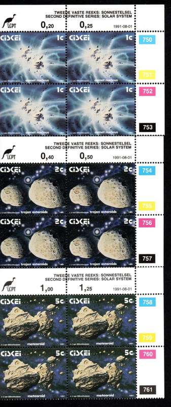 Ciskei 1991/08/01 2nd Definitive issue The Solar System Control Block Set