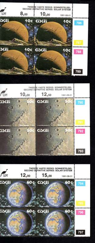 Ciskei 1991/08/01 2nd Definitive issue The Solar System Control Block Set