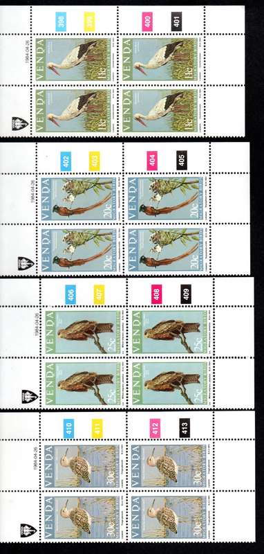 Venda 1984/04/26 Migratory birds (2nd issue) Control Block Set