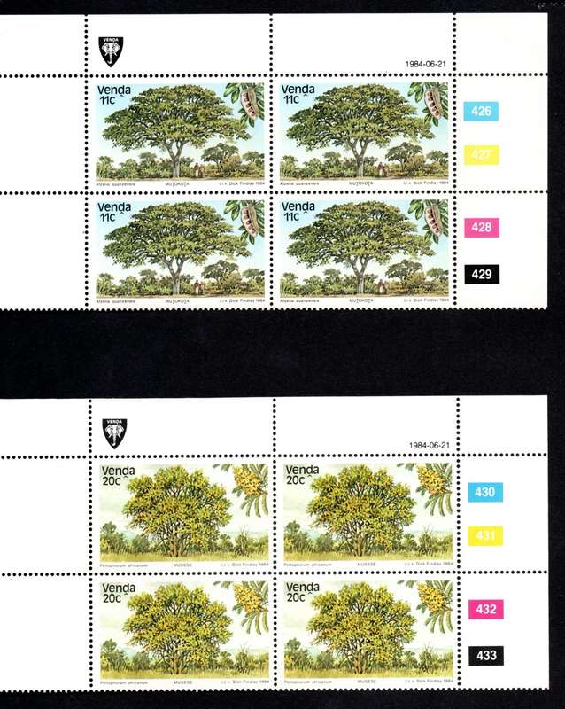 Venda 1984/06/21 Indigenous trees (3rd issue) Control Block Set