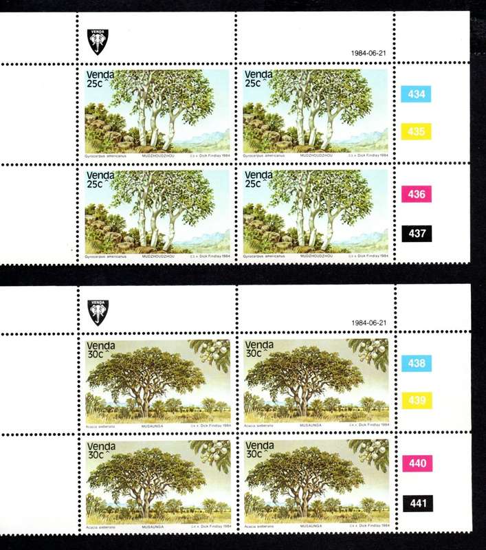 Venda 1984/06/21 Indigenous trees (3rd issue) Control Block Set