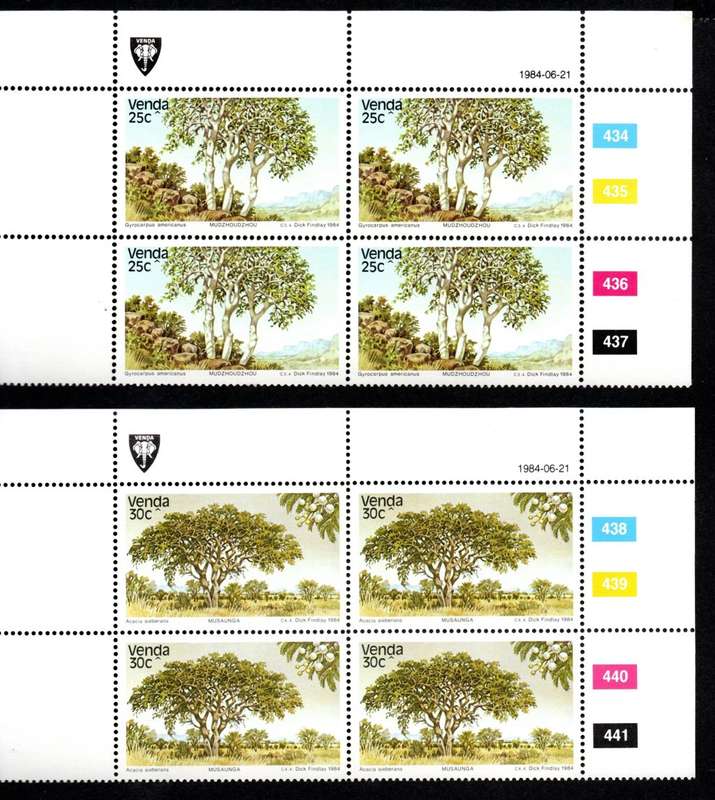 Venda 1984/06/21 Indigenous trees (3rd issue) Control Block Set