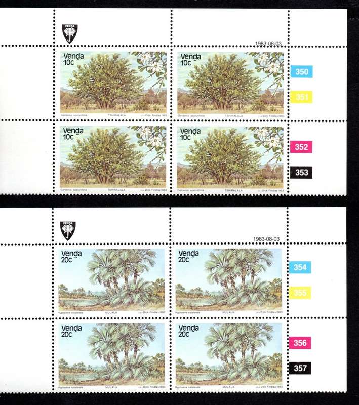 Venda 1983/08/03 Indigenous trees (2nd issue) Control Block Set