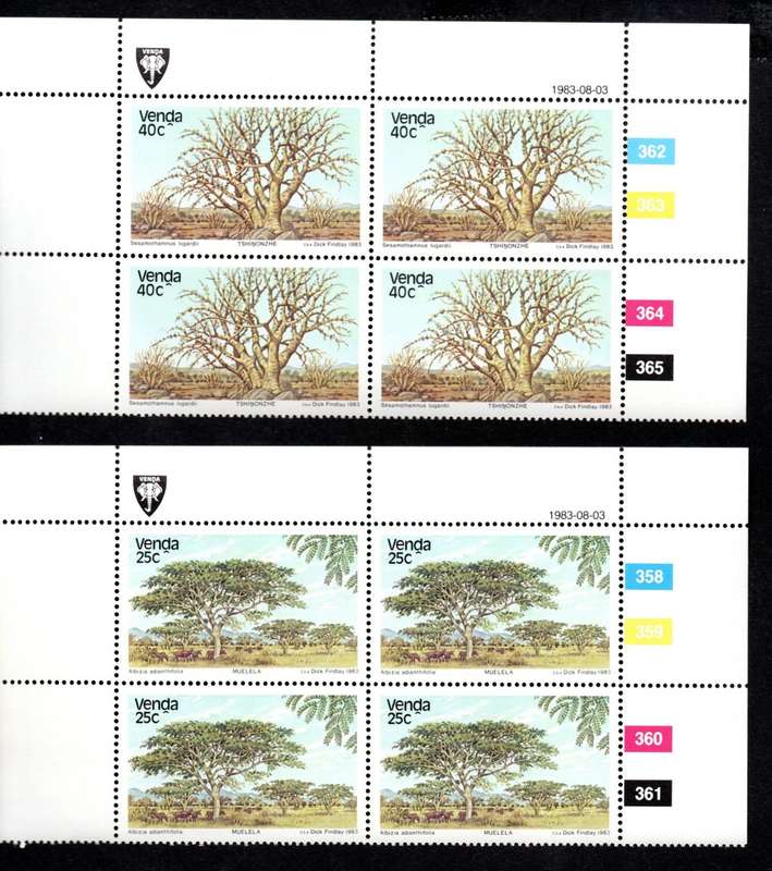 Venda 1983/08/03 Indigenous trees (2nd issue) Control Block Set