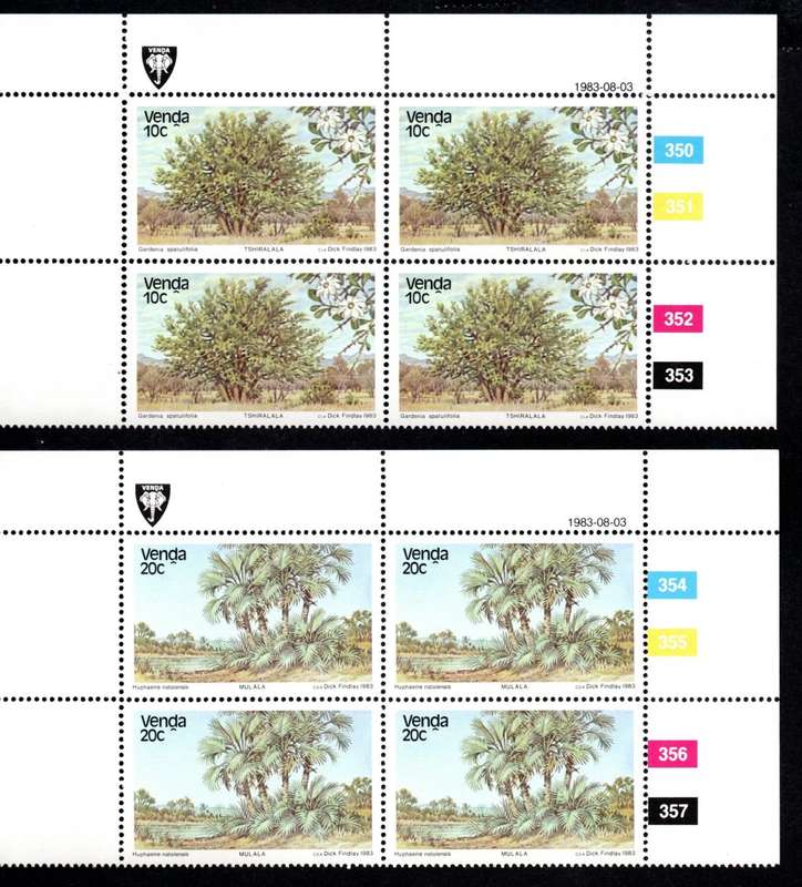 Venda 1983/08/03 Indigenous trees (2nd issue) Control Block Set
