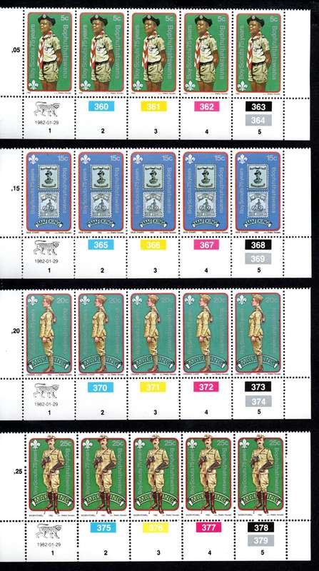 Bophuthatswana 1982/01/29 75th Anniversary of Boy Scouts movement Control Block Set