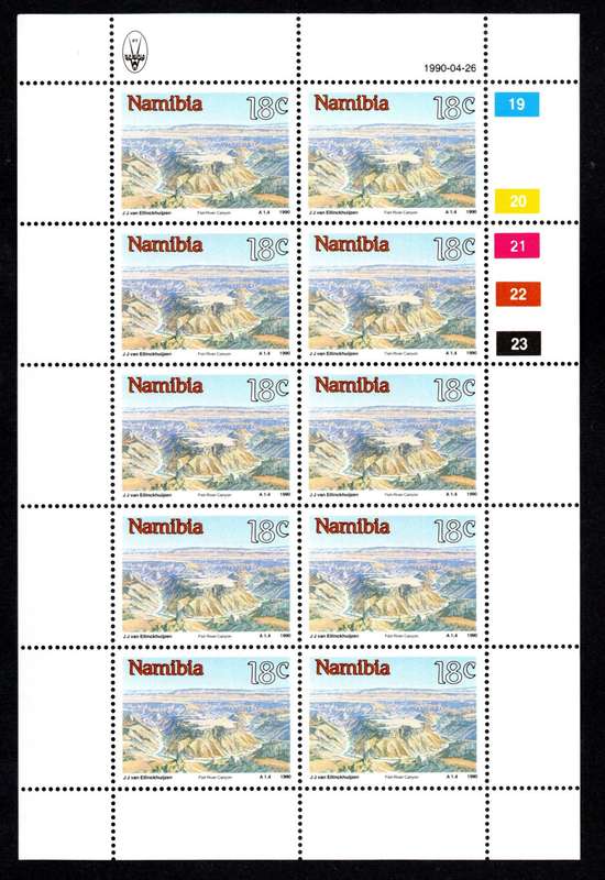 Namibia 1990/04/26 Namibian sights 18c Complete set of 10