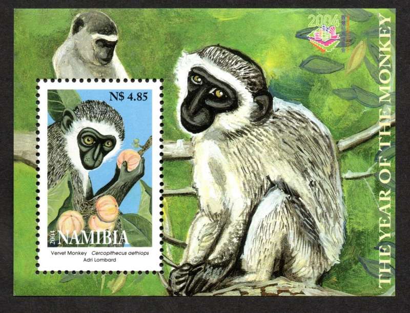Namibia 2004/01/30 The year of the monkey Miniature Sheet