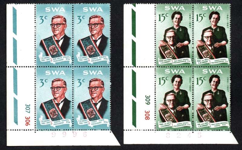 South-West Africa 1967/01/06 Commemoration of Dr. Verwoerd Control Block Set
