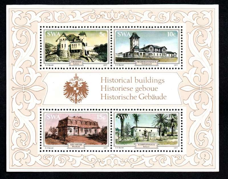 South-West Africa 1977/11/4 Historic Houses Miniature Sheet