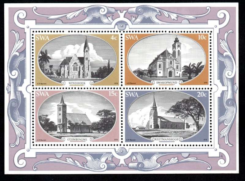 South-West Africa 1978/06/16 Historic Churches in SWA Miniature Sheet