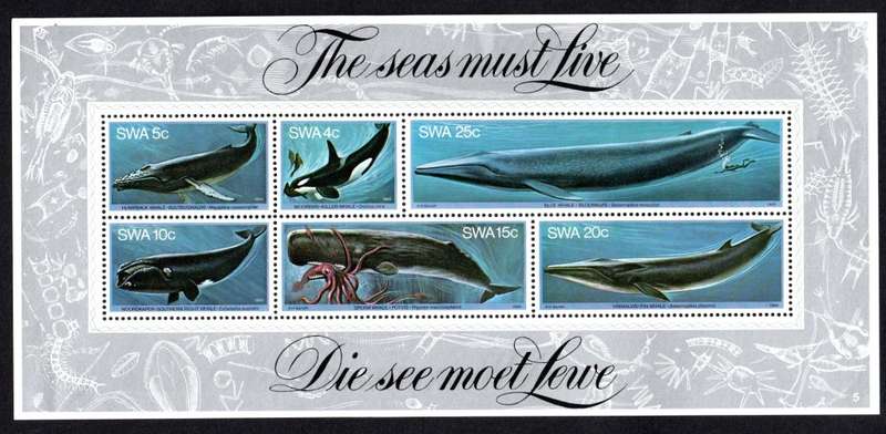 South-West Africa 1980/03/25 Whales Miniature Sheet