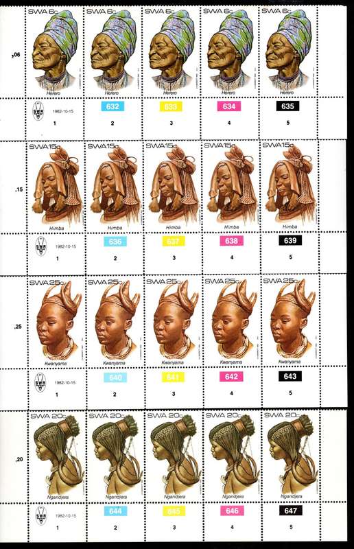 South-West Africa 1982/10/15 Traditional Head-dresses of SWA Control Block Set
