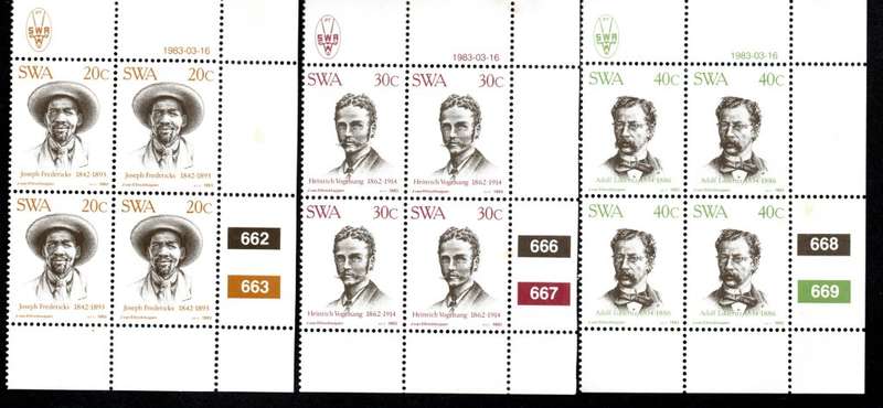 South-West Africa 1983/03/16 Centenary of Luderitz Control Block Set