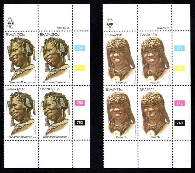 South-West Africa 1984/05/25 Traditional Headdresses 2nd Series Control Block Set