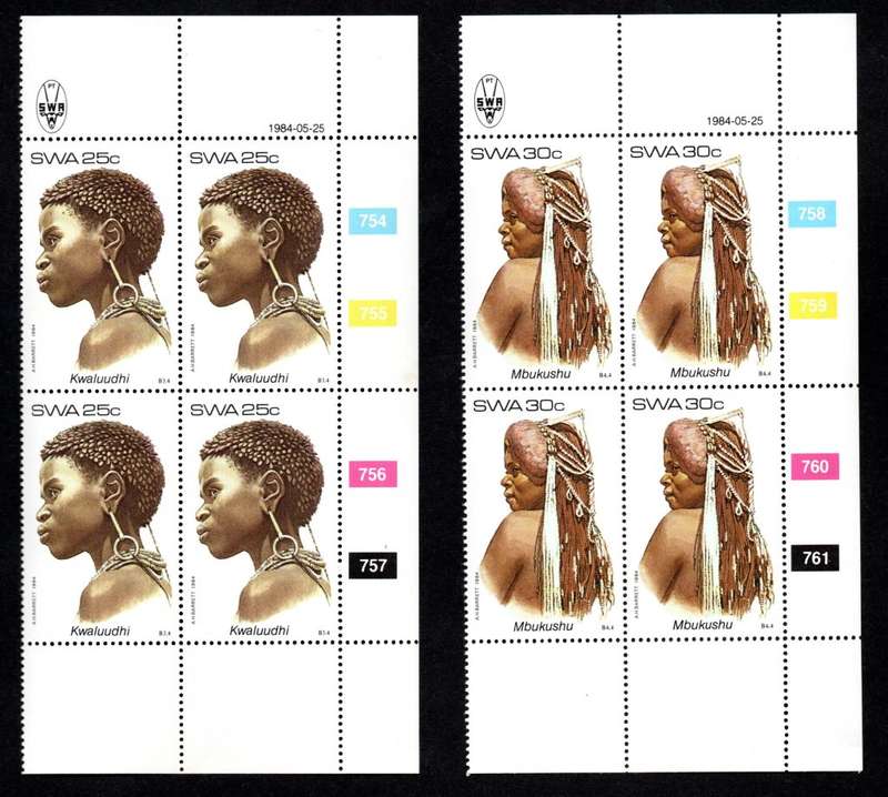 South-West Africa 1984/05/25 Traditional Headdresses 2nd Series Control Block Set