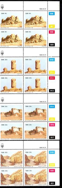 South-West Africa 1986/04/24 Rock formations Control Block Set