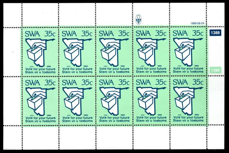 South-West Africa 1989/08/24 UN Resolution 435 Constitutional Election 35c Complete Sheet of 10