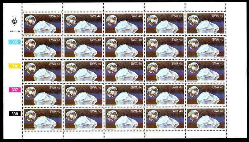 South-West Africa 1979/11/26 Semi-precious stones 4c Complete Sheet of 25
