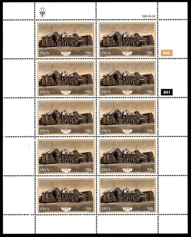 South-West Africa 1985/06/06 Historic Buildings of Windhoek 50c Complete Sheet of 10