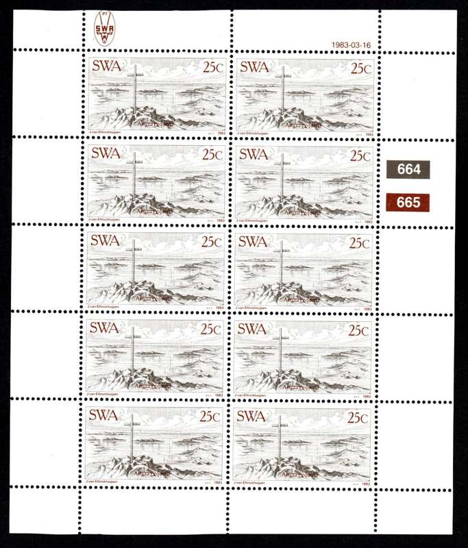 South-West Africa 1983/03/16 Centenary of Luderitz 25c Complete Sheet of 10