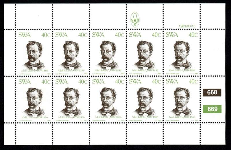 South-West Africa 1983/03/16 Centenary of Luderitz 40c Complete Sheet of 10