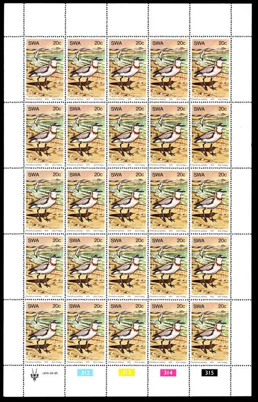 South-West Africa 1979/04/05 Water Birds 20c Complete Sheet of 25