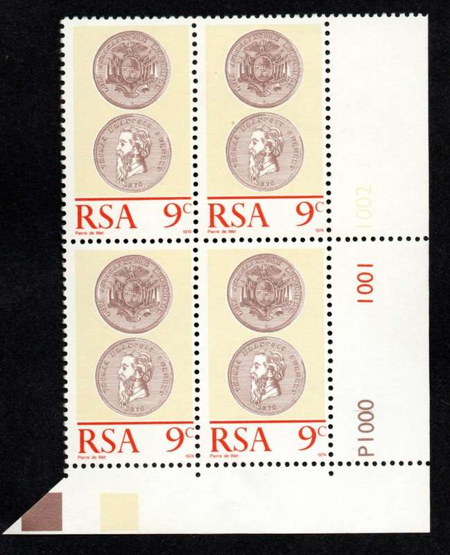 RSA 1974/04/06 5th Numismatic convention and centenary of Burgersbond Control Block Set